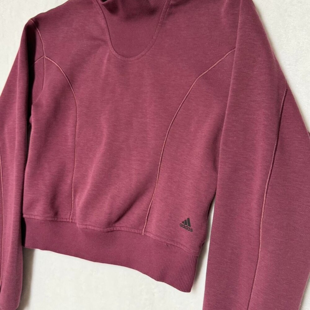 Adidas Sweatshirt Yoga Layering Top Women's Size XS Victory Crimson Cotton - Picture 5 of 8